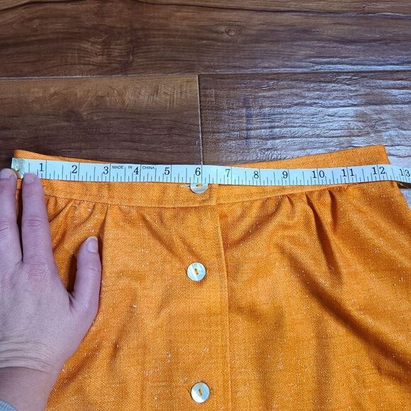 Vtg White Stag Women 10 Raw Silk Blend Maxi Skirt Opalescent Button Down Cottage - Picture 8 of 9